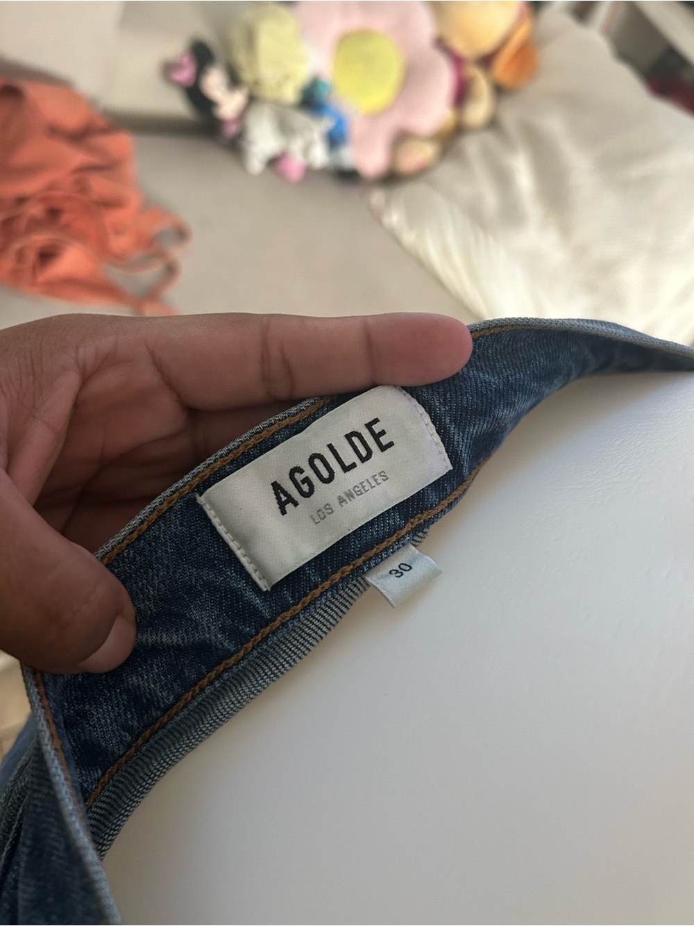 Agolde Dark Blue Cropped High-Rise Jeans - Picture 7 of 7